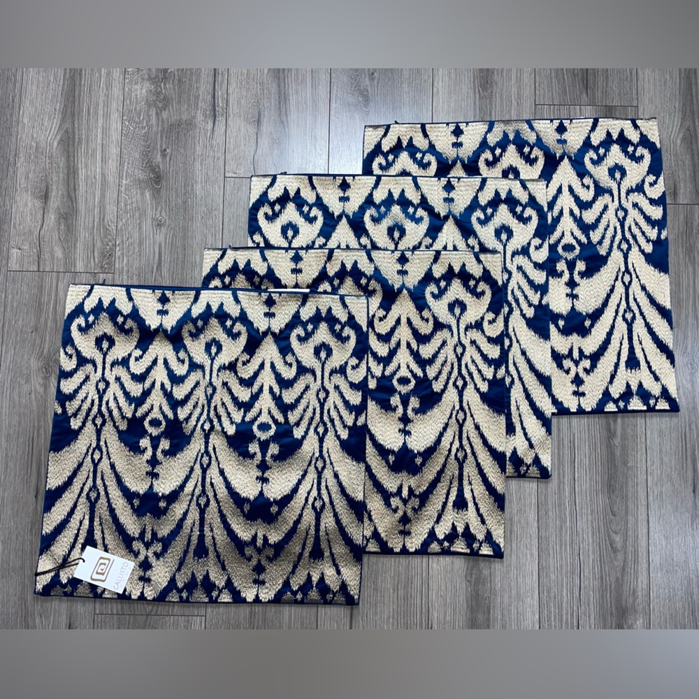 6 Piece Set of Callisto Home Sapphire Blue Velvet Throw Pillow‎ Covers NWT